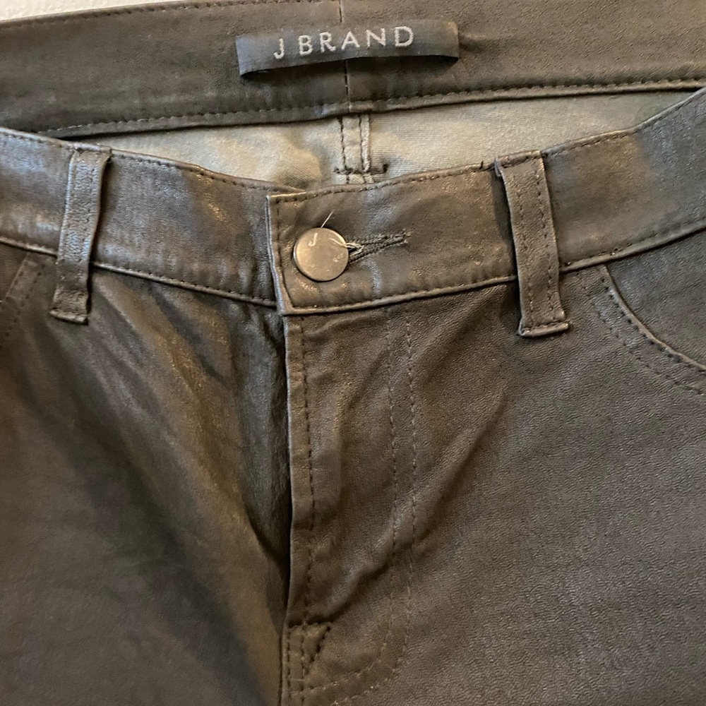 J Brand Mid-Rose Leather Skinny Jeans